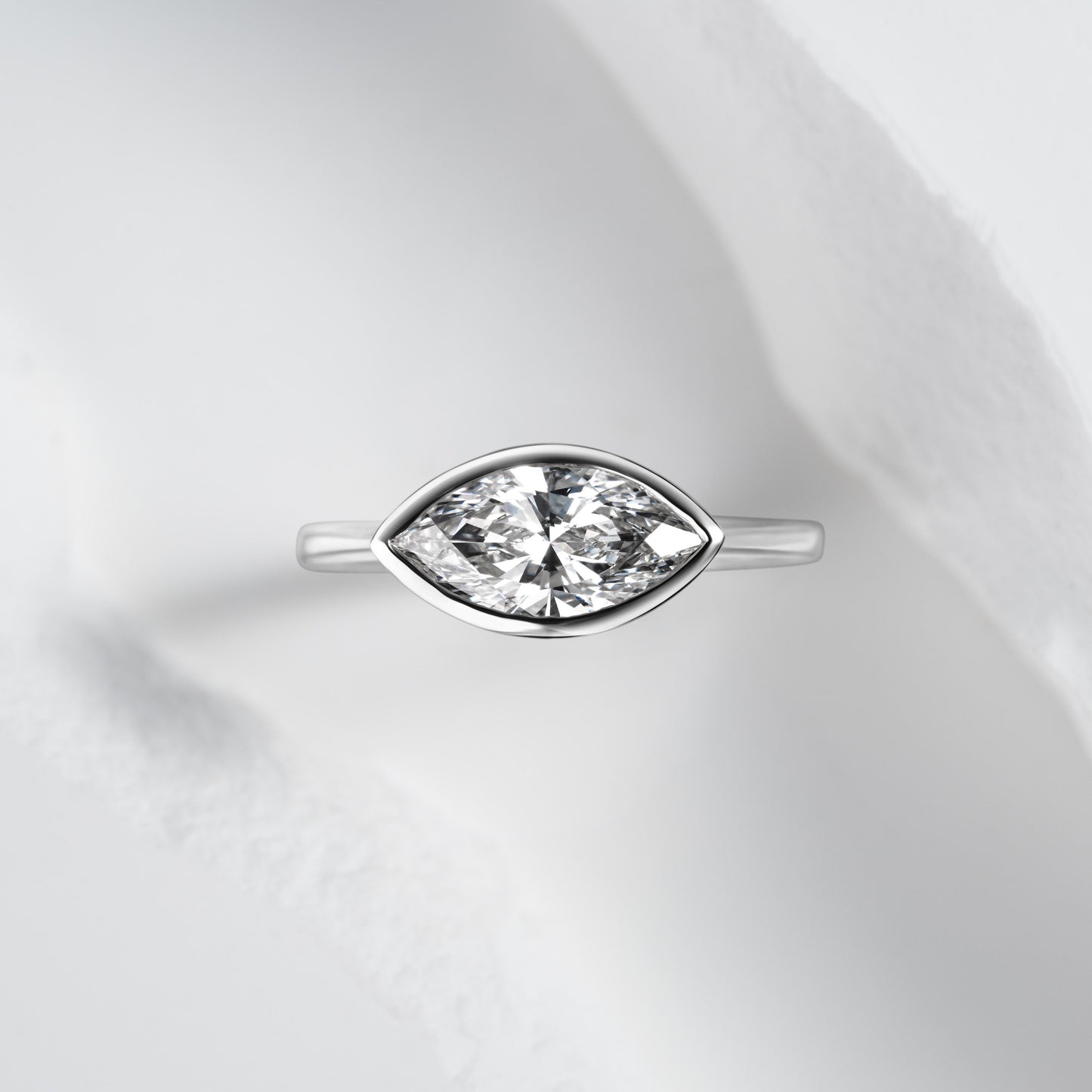 Timeless Marquise Solitaire Ring Bezel Set