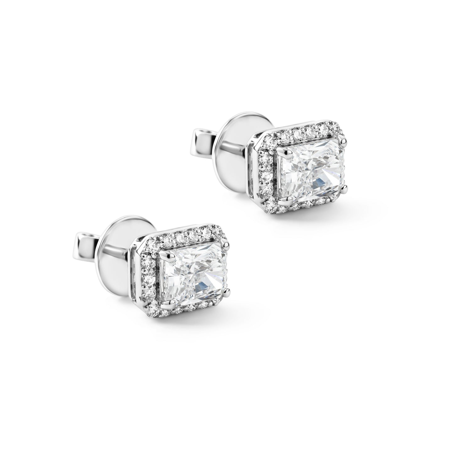 Radiant Cut Diamond Stud Earrings