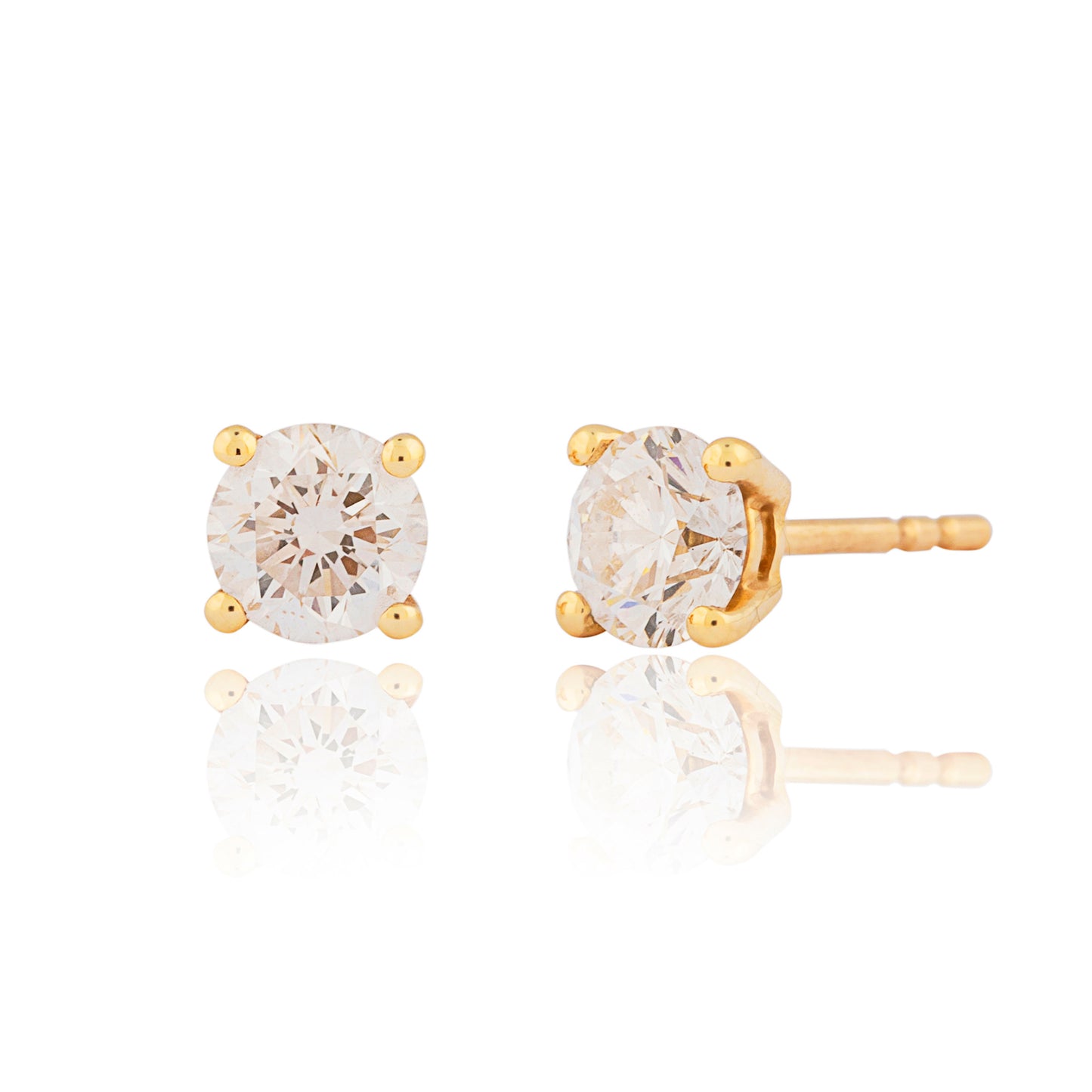 Timeless Round Brilliant Stud Earrings - Lab Editions
