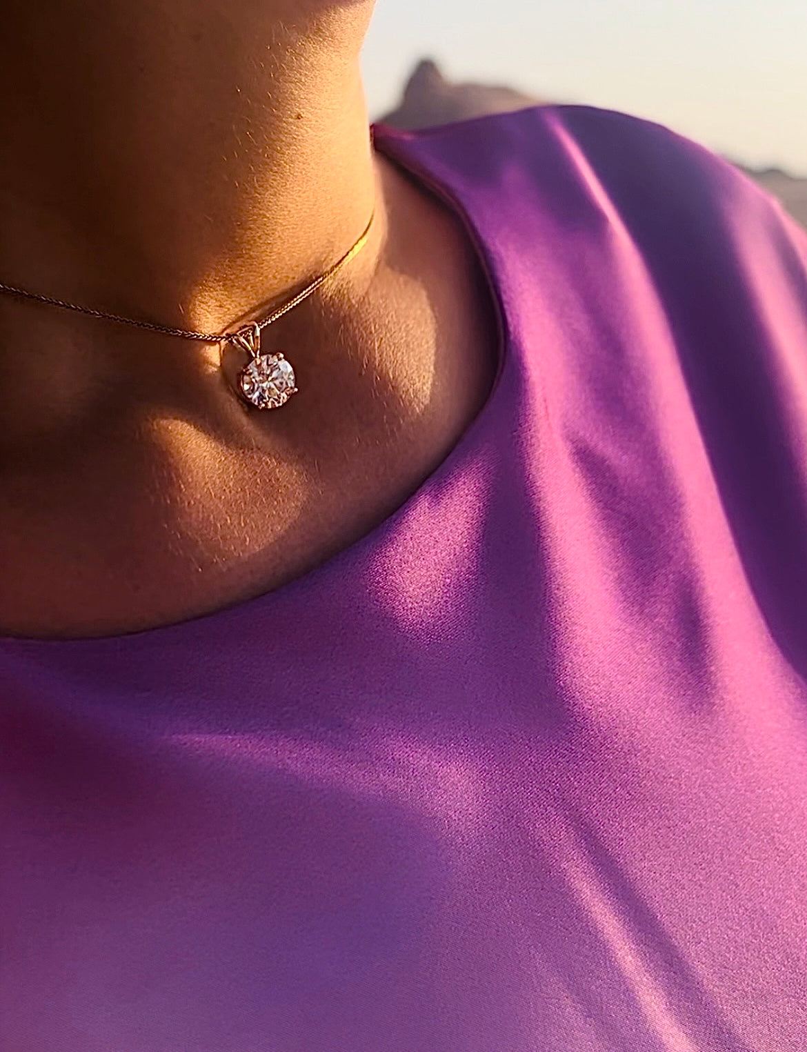 Round Brilliant Solitaire Pendant - Lab Editions