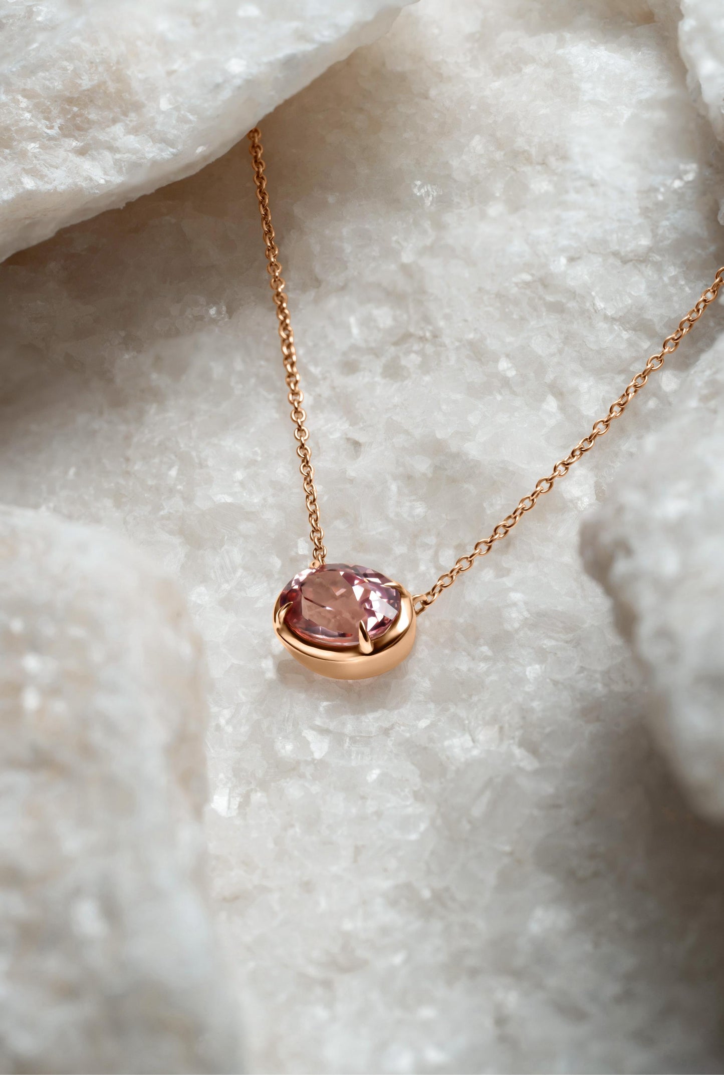 Oval Pink Sapphire Pendant