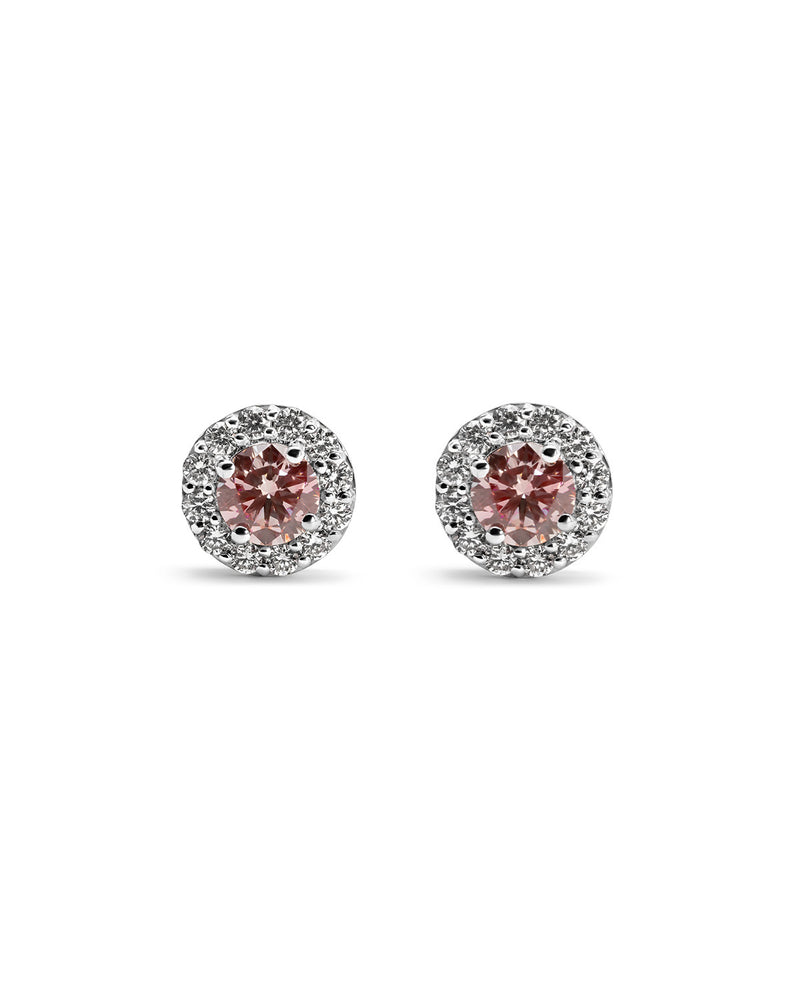 Pink Diamond Stud Earrings