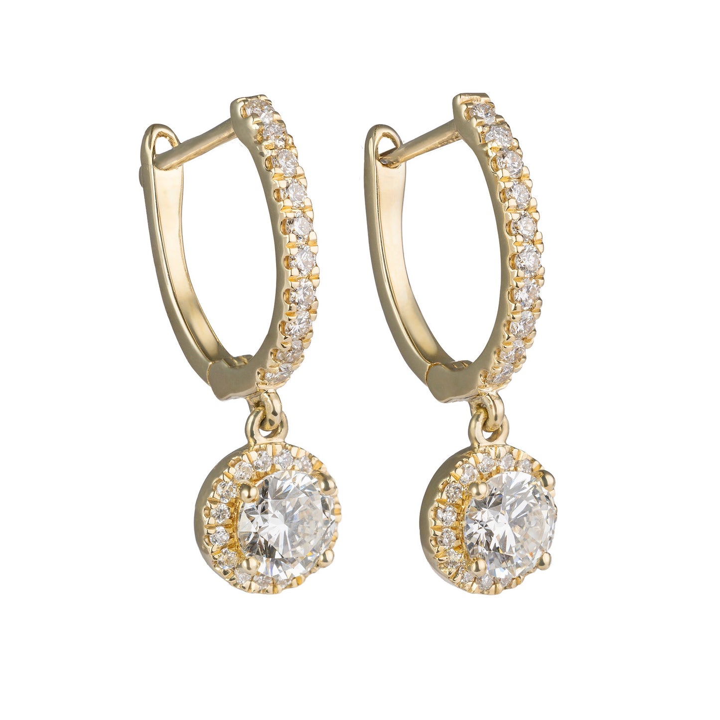 Timeless Round Brilliant Drop Earrings