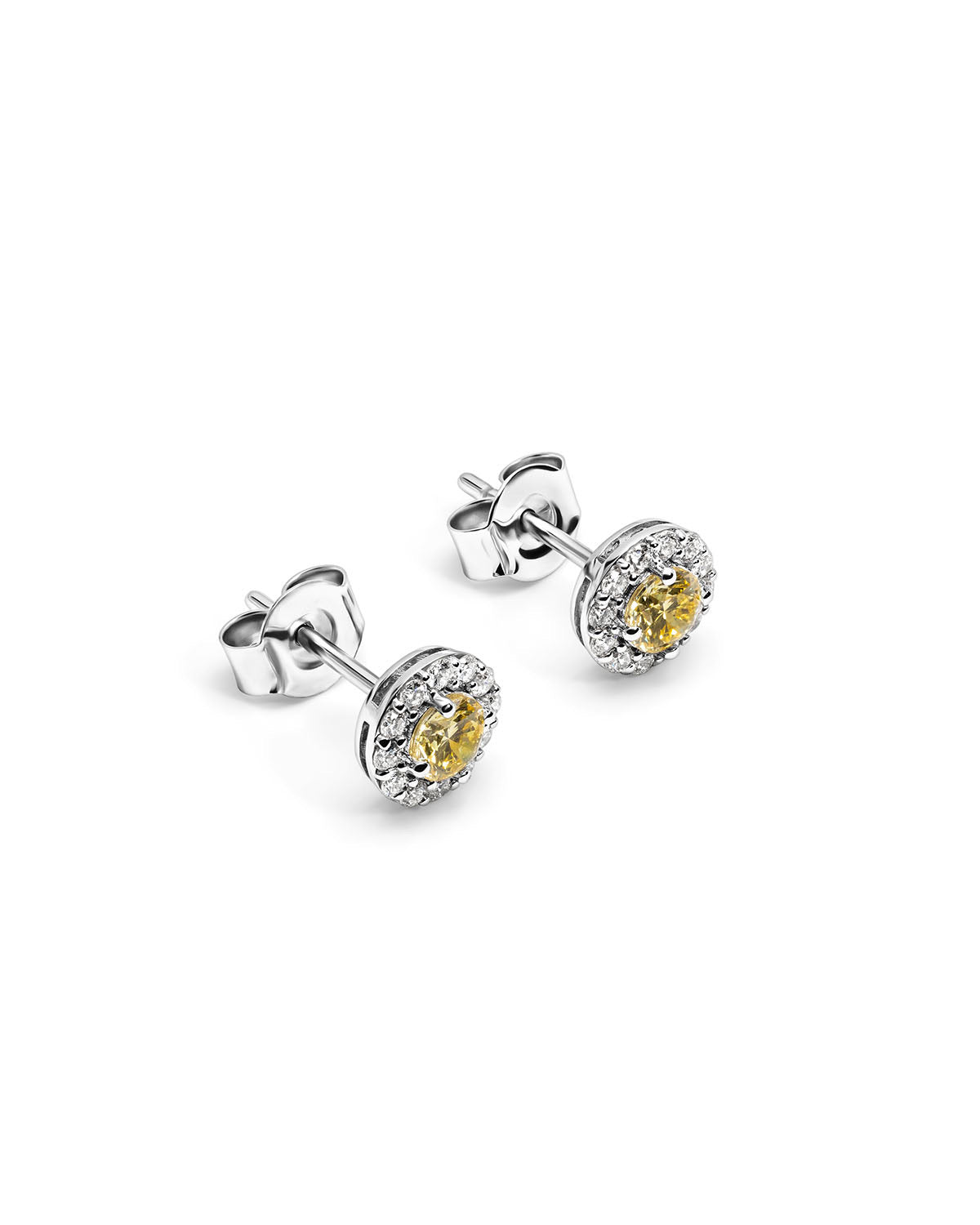 Yellow Diamond Stud Earrings