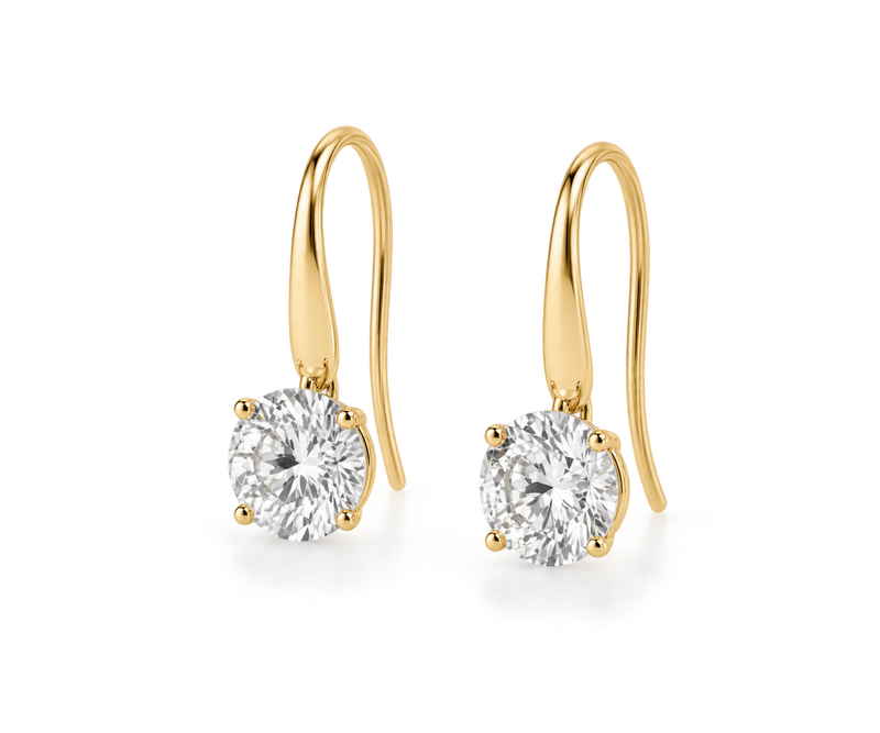 Timeless Round Brilliant Drop Earrings