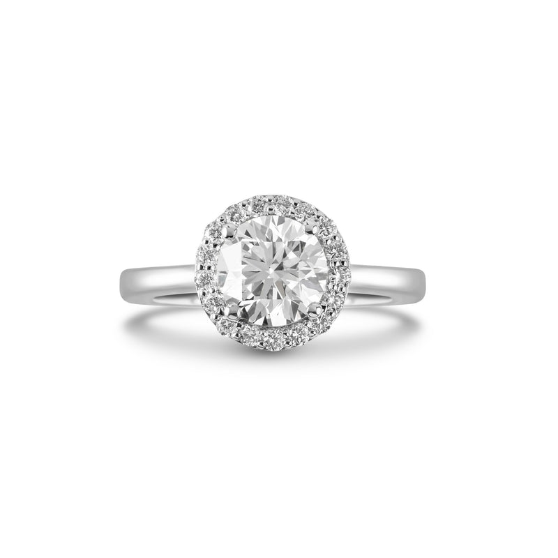 Round Brilliant Solitaire Ring With Halo