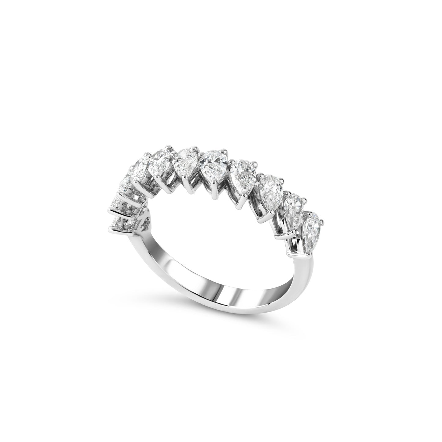 Timeless Pear Half Eternity Band