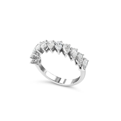 Timeless Pear Half Eternity Band