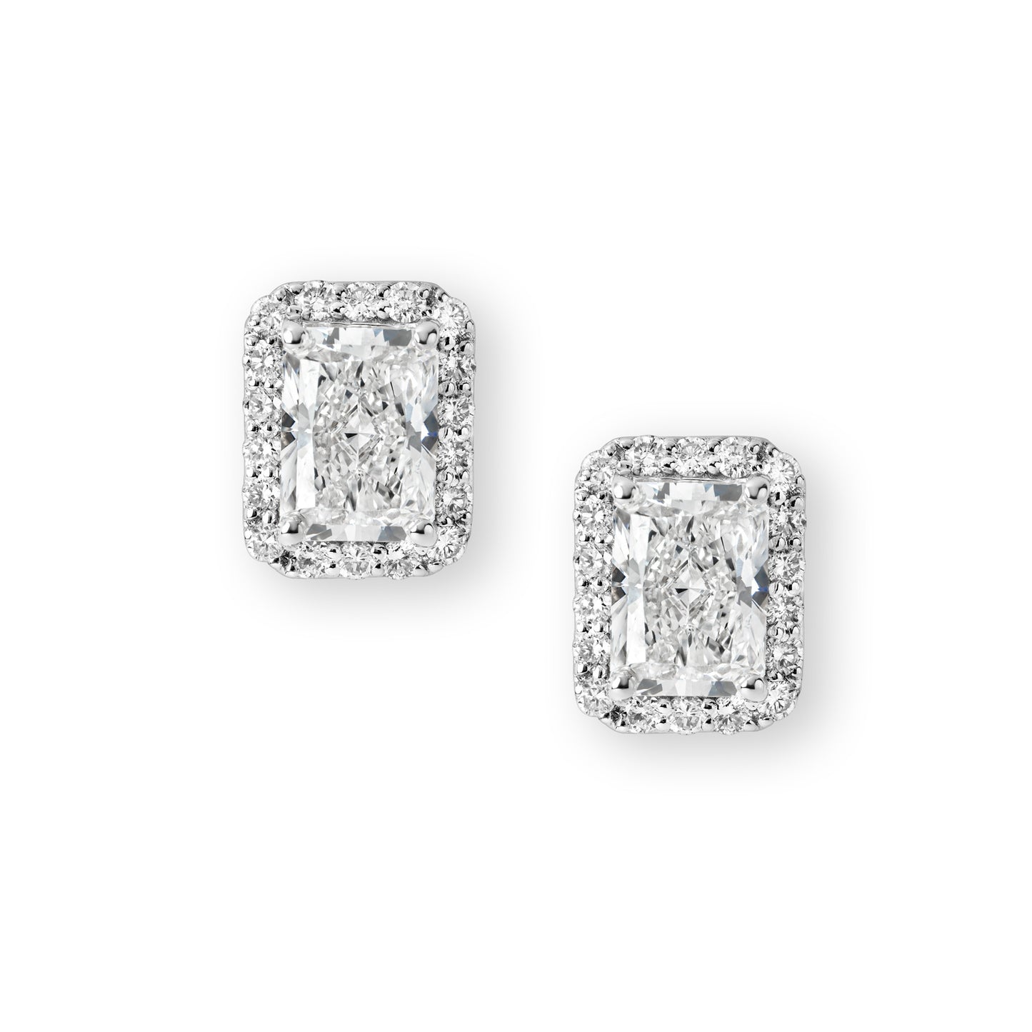 Radiant Cut Diamond Stud Earrings