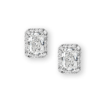 Radiant Cut Diamond Stud Earrings