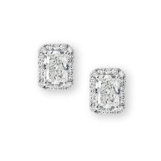 Radiant Cut Diamond Stud Earrings