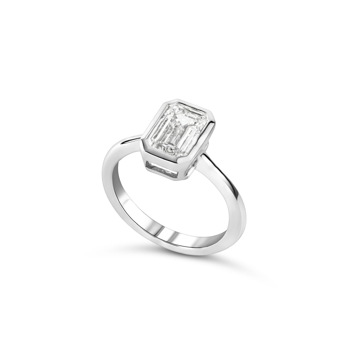 Emerald Bezel Set Ring