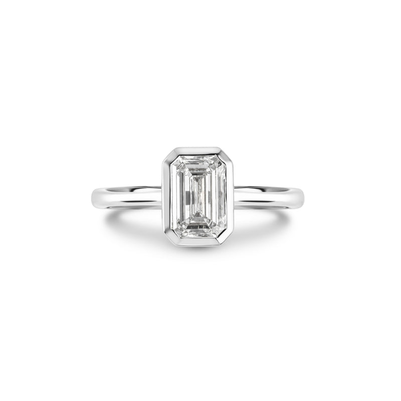 Emerald Bezel Set Ring