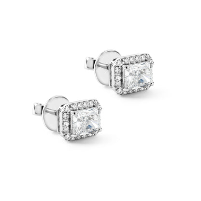 Radiant Cut Diamond Stud Earrings
