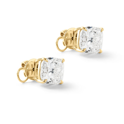 Cushion Cut Diamond Stud Earrings