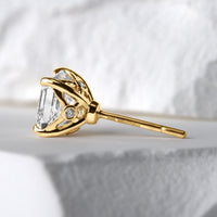 Asscher cut diamond studs