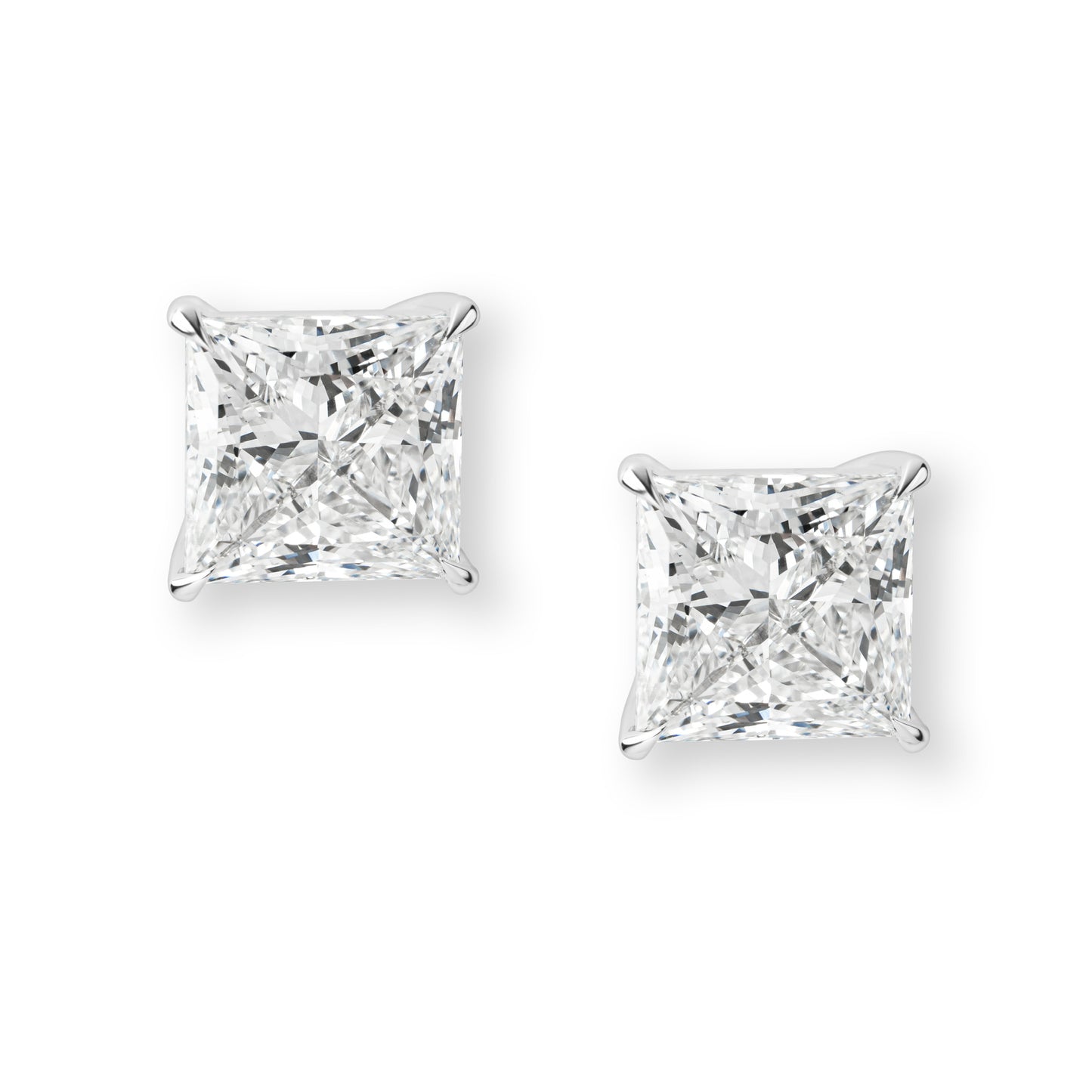 Princess Cut Stud Earrings