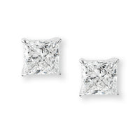 Princess Cut Stud Earrings