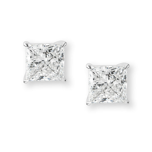Princess Cut Stud Earrings