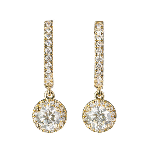 Timeless Round Brilliant Drop Earrings