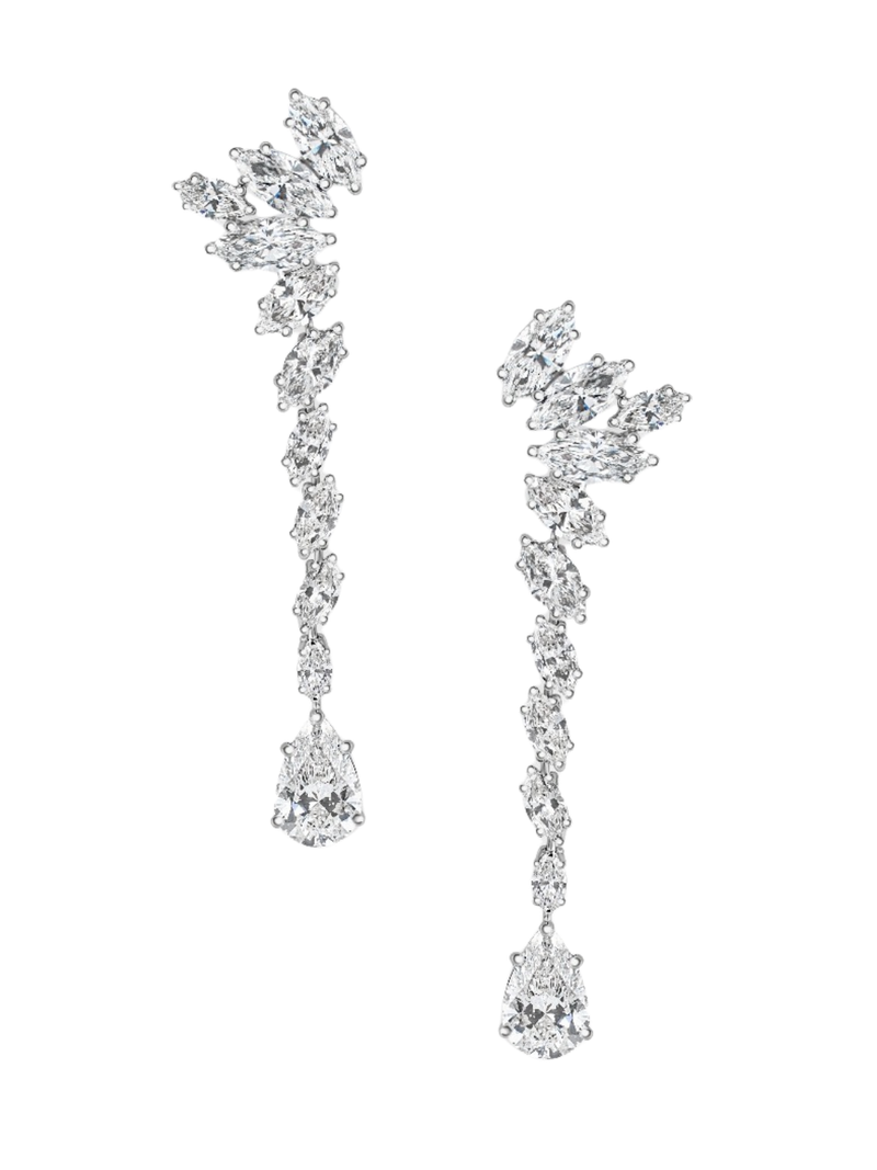 Pair of 18k White Gold earrings with Lab-grown diamond stones
