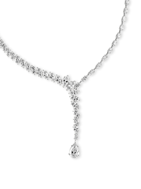 Delicate 18k White Gold necklace with Marquise and Pear Lab-Grown Diamonds