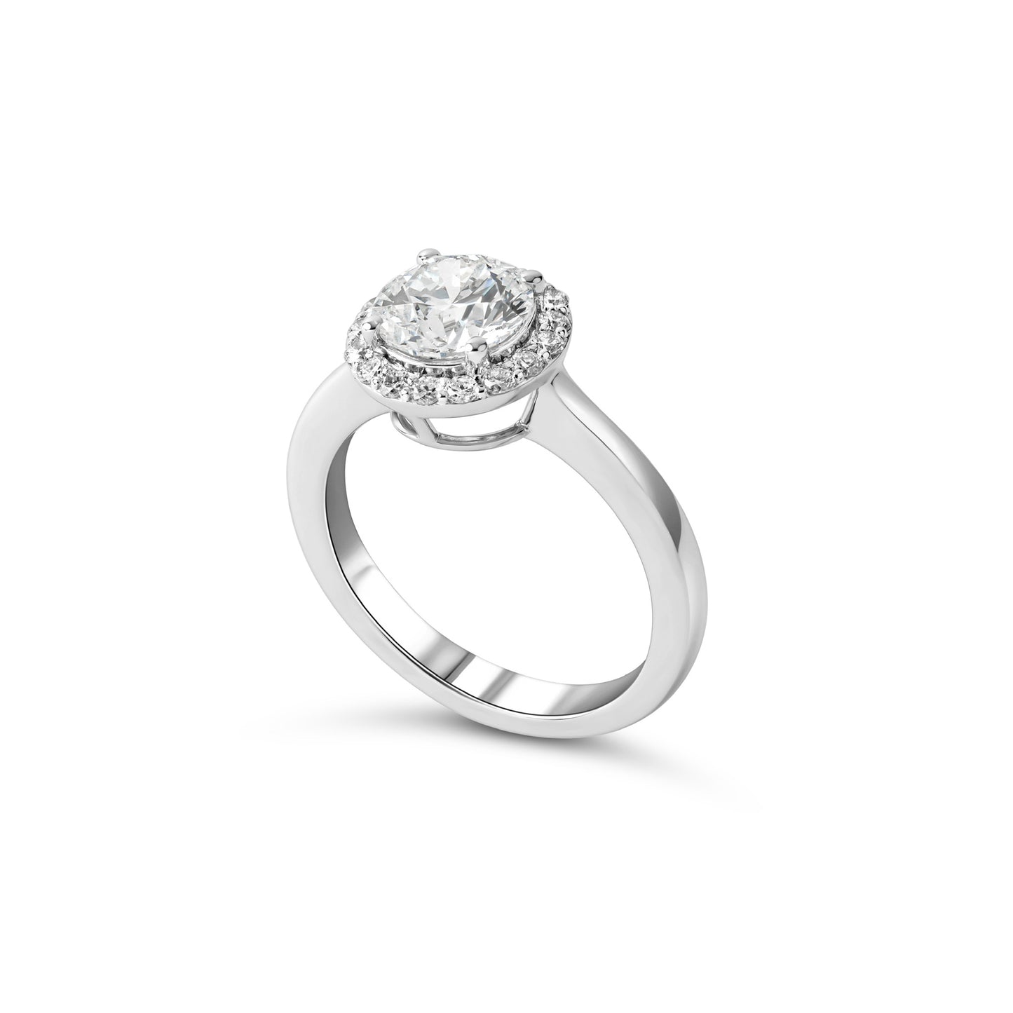 Round Brilliant Solitaire Ring With Halo