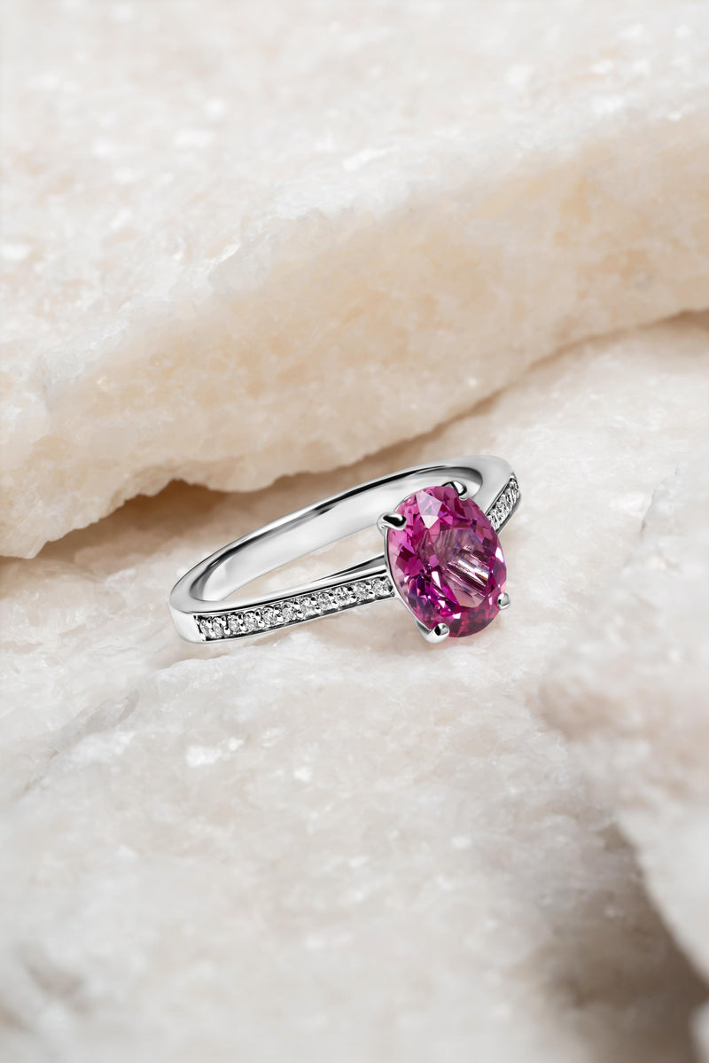 Pink Oval Sapphire Ring