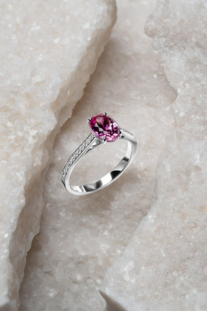 Pink Oval Sapphire Ring