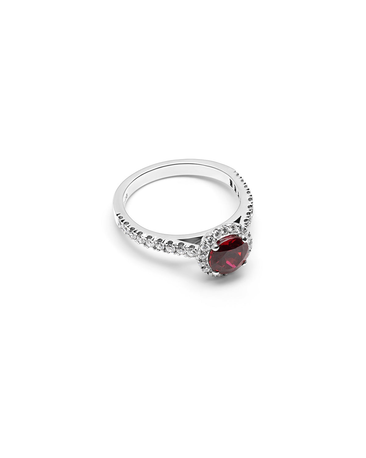 Round Brilliant Ruby Ring