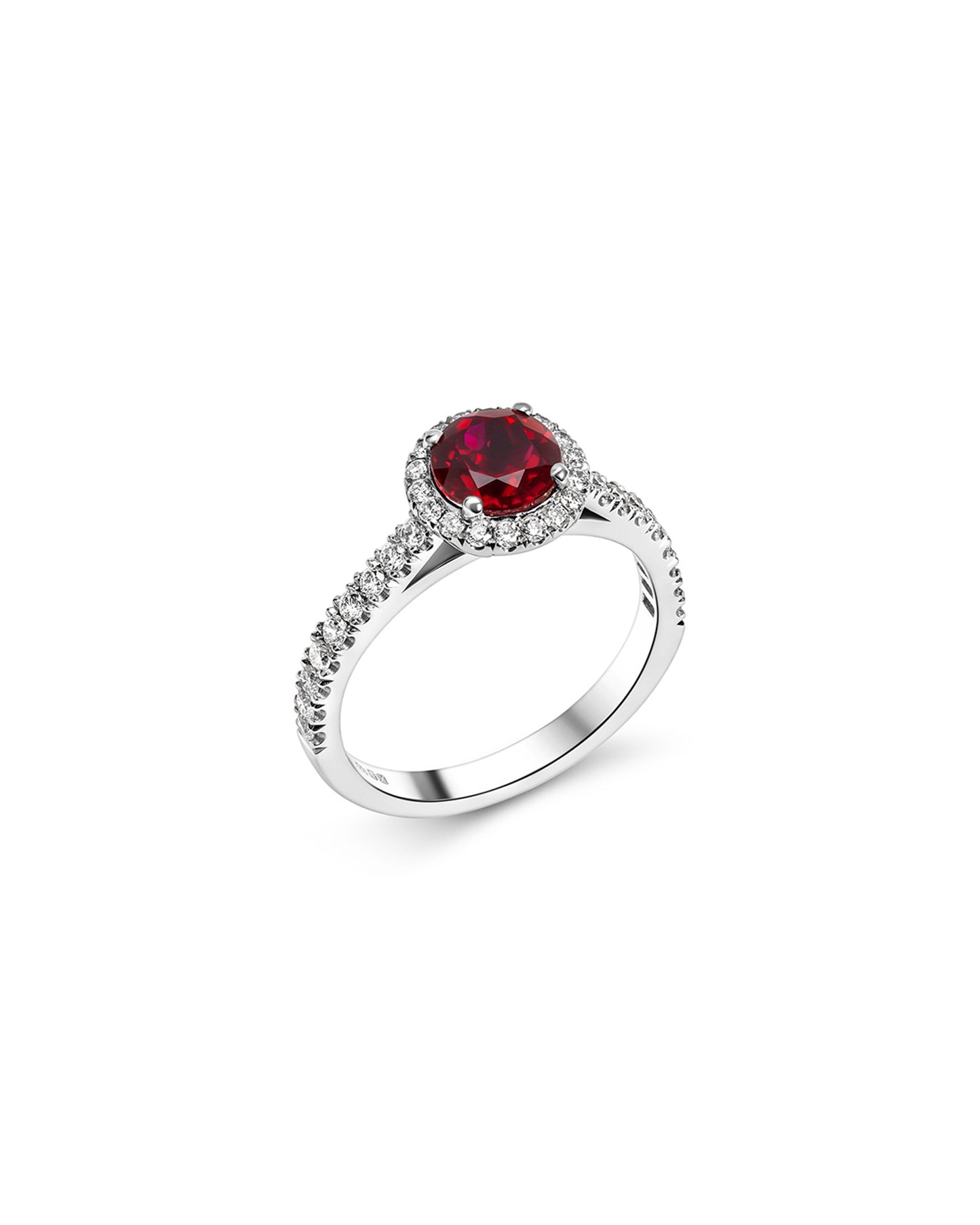 Round Brilliant Ruby Ring