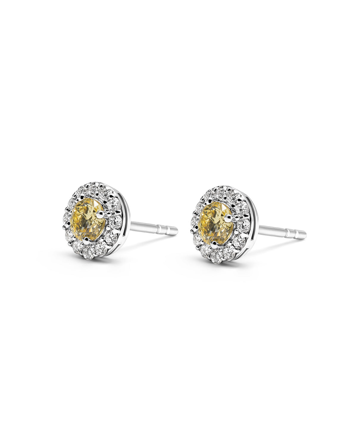 Yellow Diamond Stud Earrings