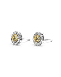 Yellow Diamond Stud Earrings