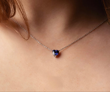 Sapphire Heart Pendant