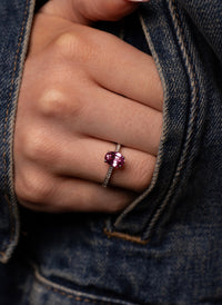 Pink Oval Sapphire Ring