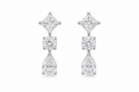Three Stone Dew Drop Earrings