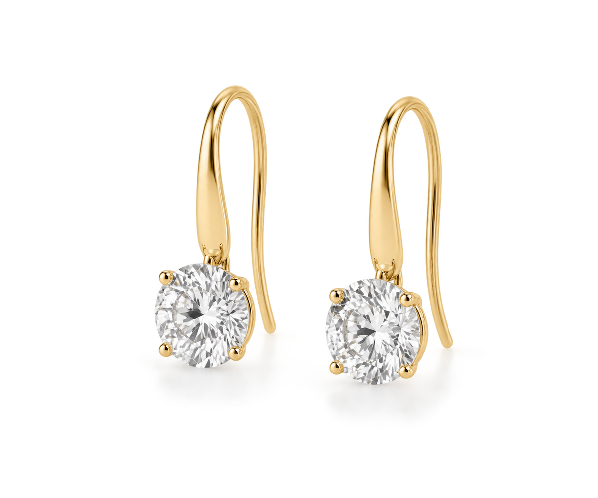 Timeless Round Brilliant Drop Earrings