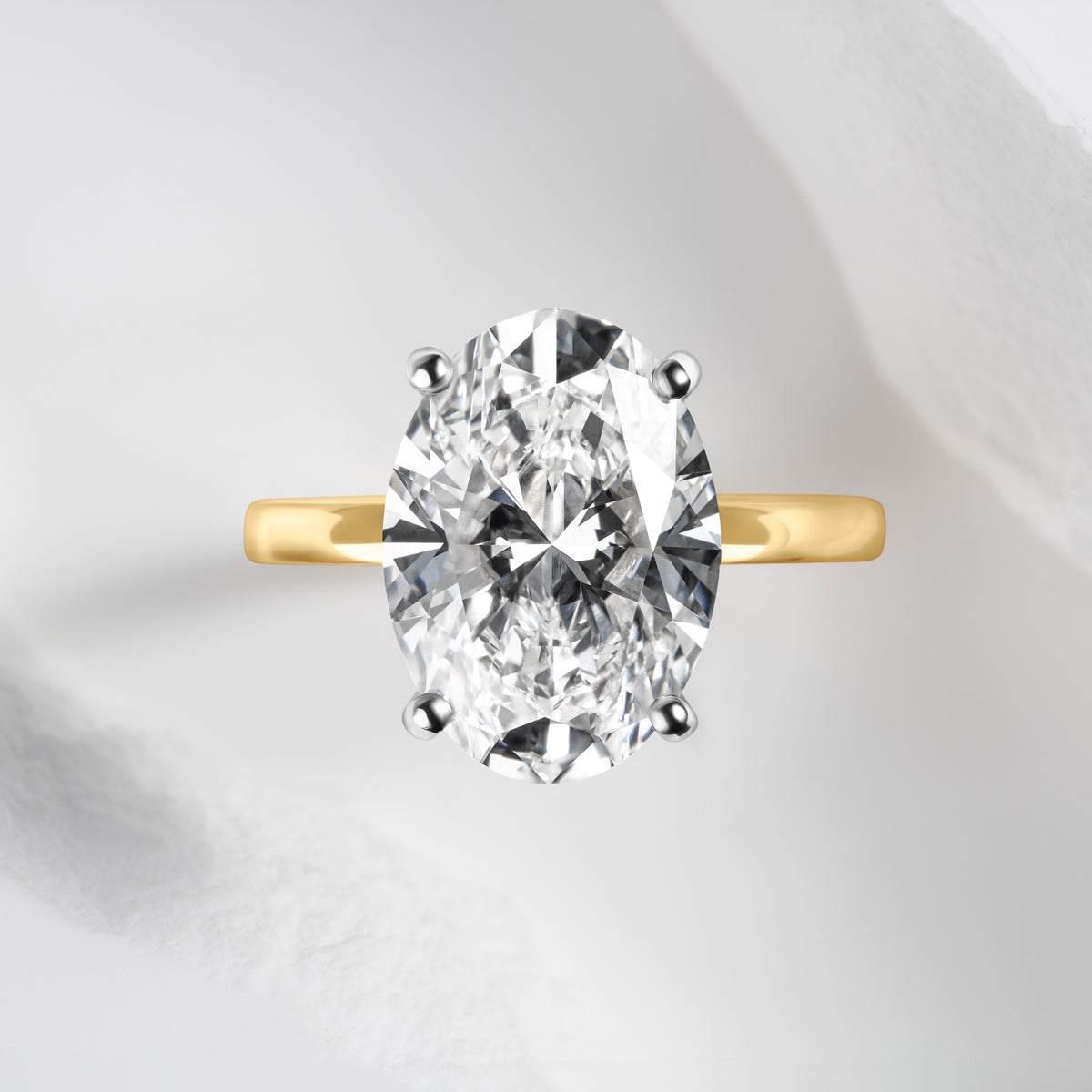 yellow gold oval diamond ring 